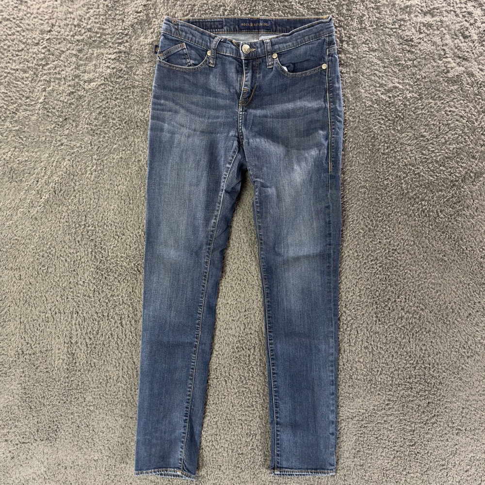 ROCK & REPUBLIC Jeans Size 8  Slimming Denim RX Pull on Skinny Jeans